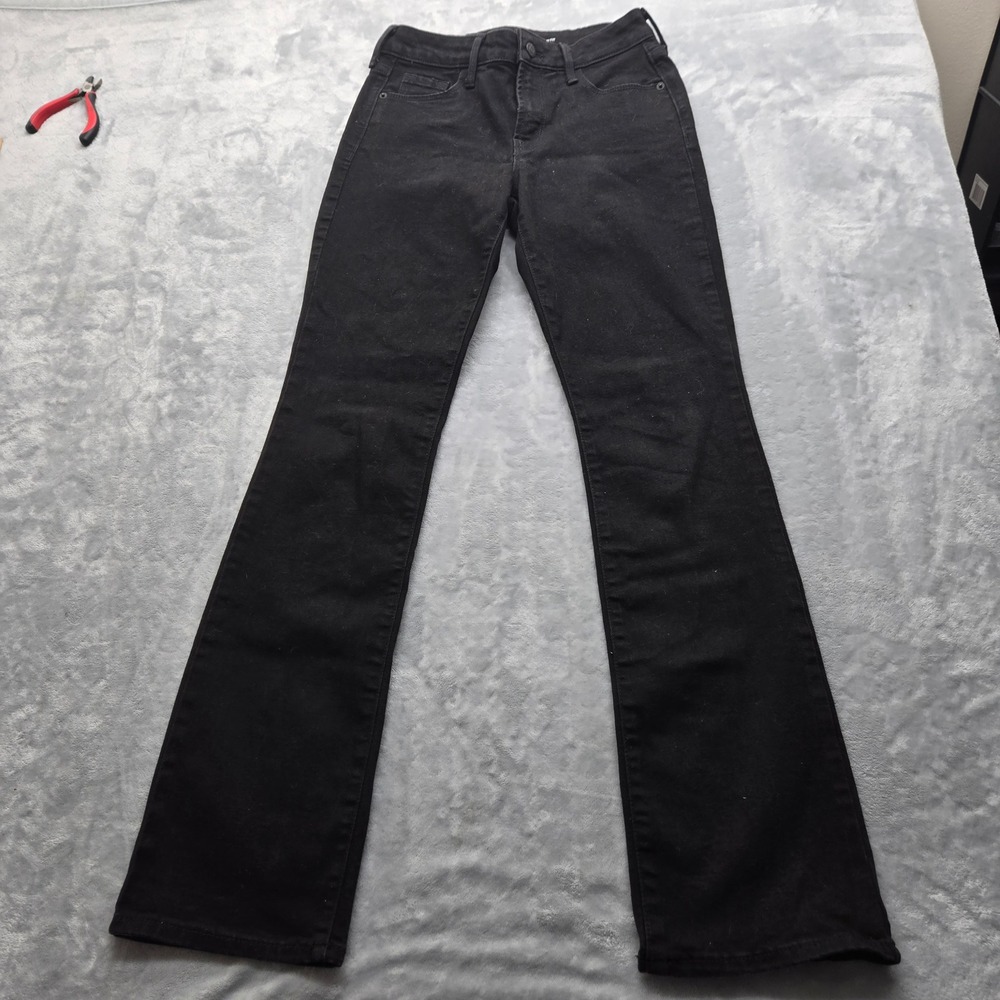 Old Navy Kicker Boot-Cut Mid Rise Womens Size 4 28x30 Jeans Black Stretch Denim‎
